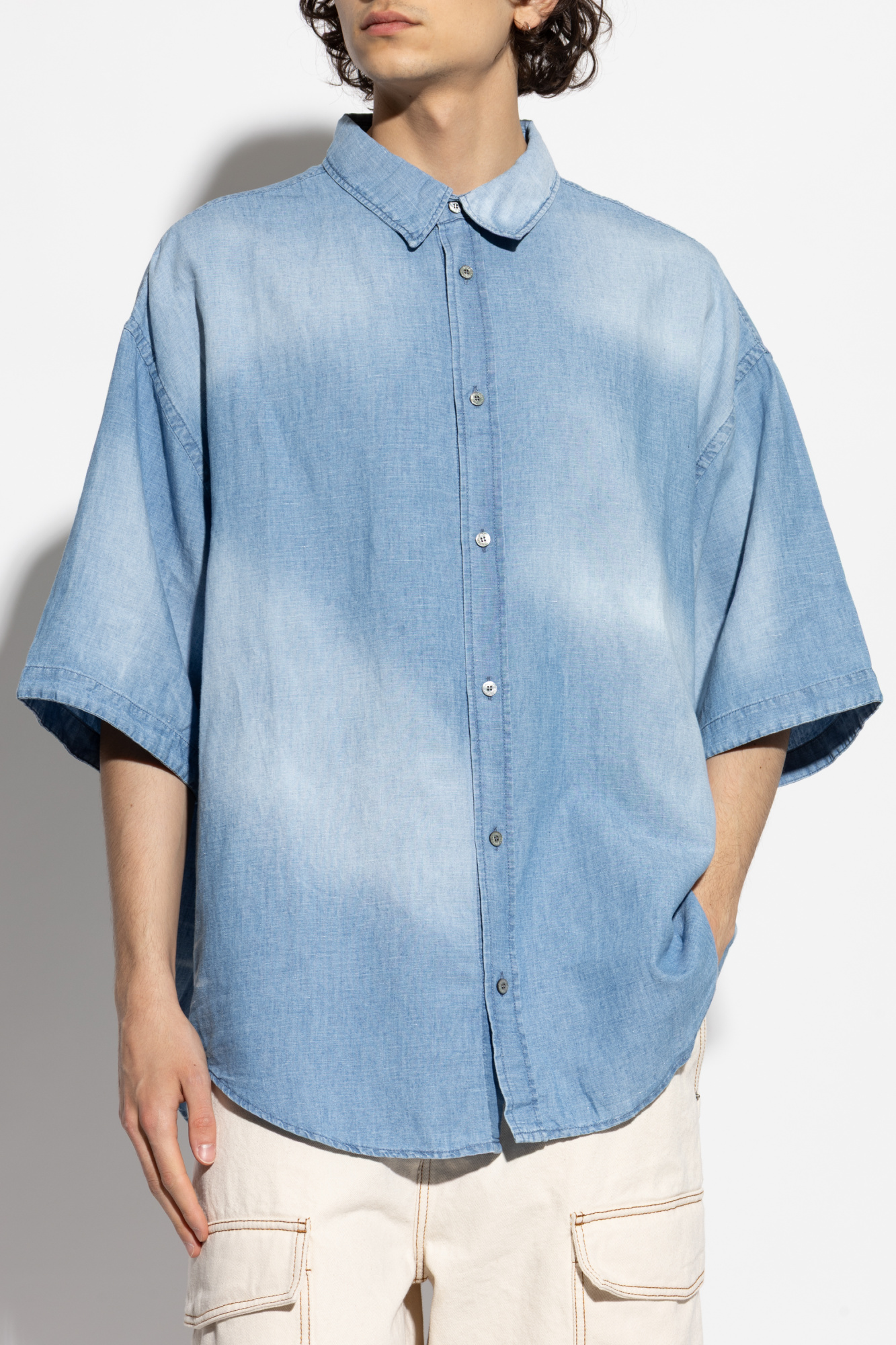 Acne Studios Denim shirt with short sleeves | Men's Clothing